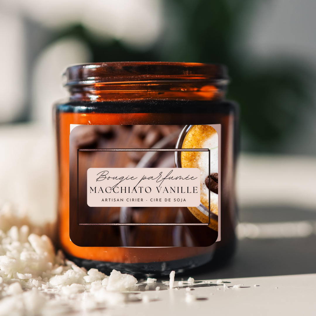 Bougie parfumée Macchiato vanille cire de soja – Sérénity Bougies