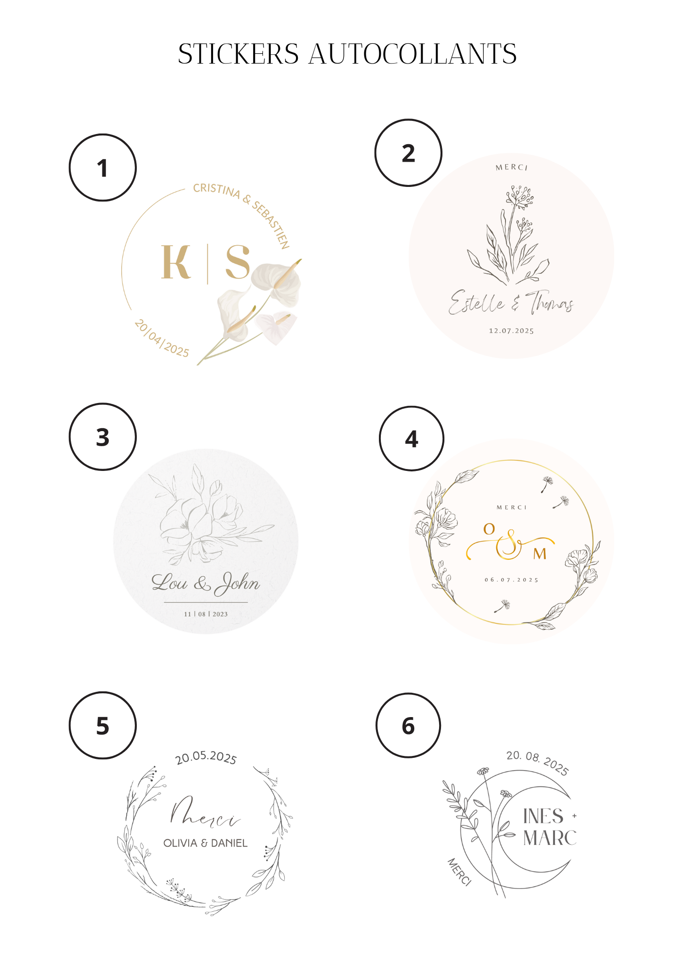 Bougie mariage personnalisable minimalist