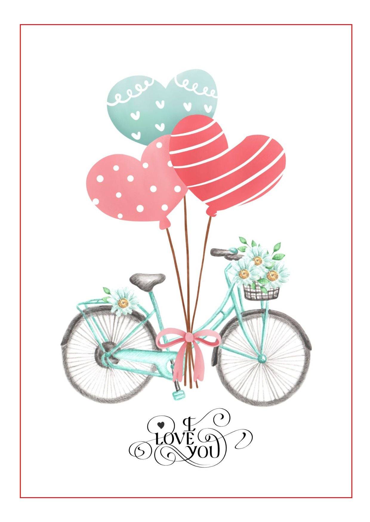 Illustration Kunstdruck ICH LIEBE DICH - A6 / A5 / A4