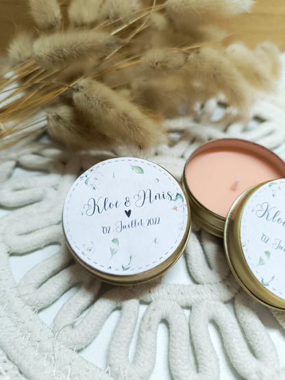 Bougie mariage personnalisable minimalist