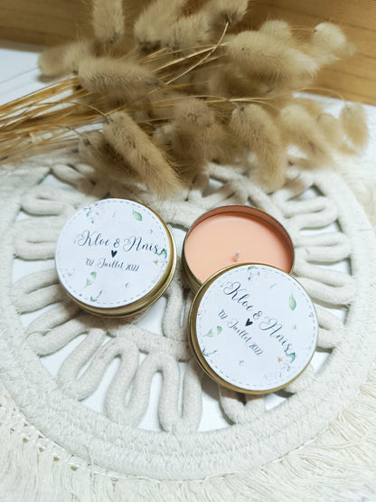 Bougie mariage personnalisable minimalist