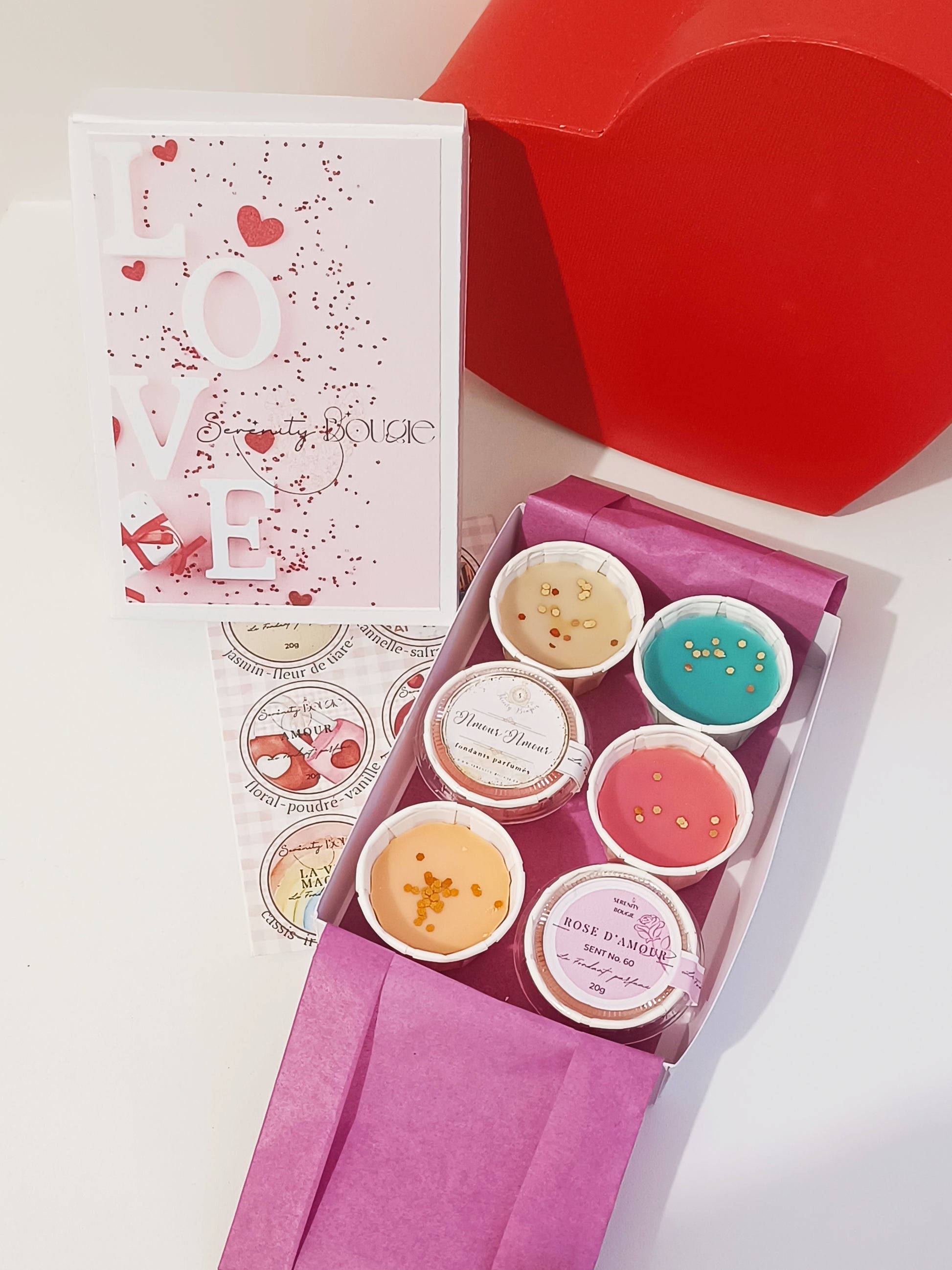 Coffret fondants parfumés LOVE saint valentin