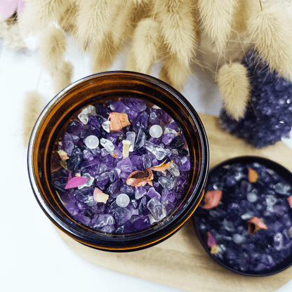 IVRESSE Vela Ritual Energética - Aroma JASMINE - AMATISTA Natural - Colección Modern Witch - Serenity Bougies