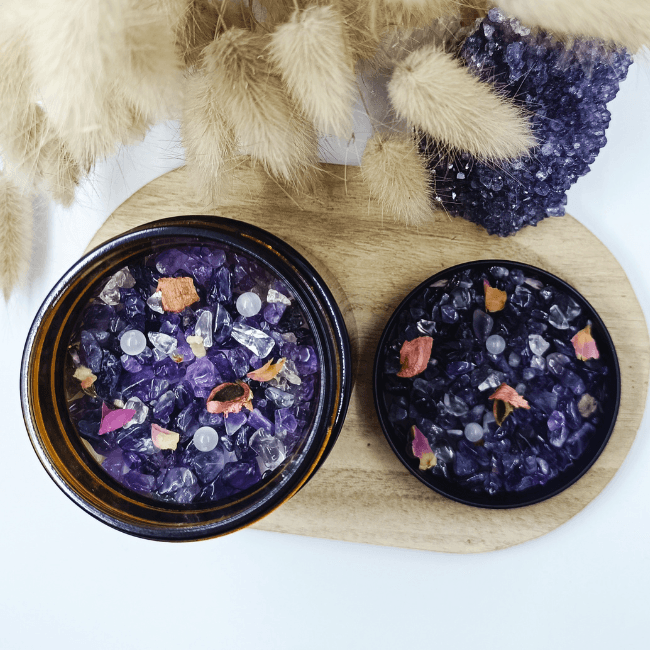 IVRESSE Vela Ritual Energética - Aroma JASMINE - AMATISTA Natural - Colección Modern Witch - Serenity Bougies