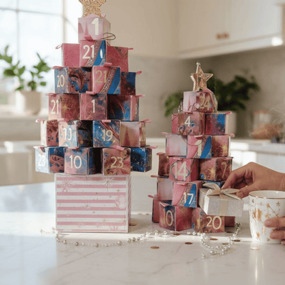 2 calendrier de l'avent bougie en forme de sapin