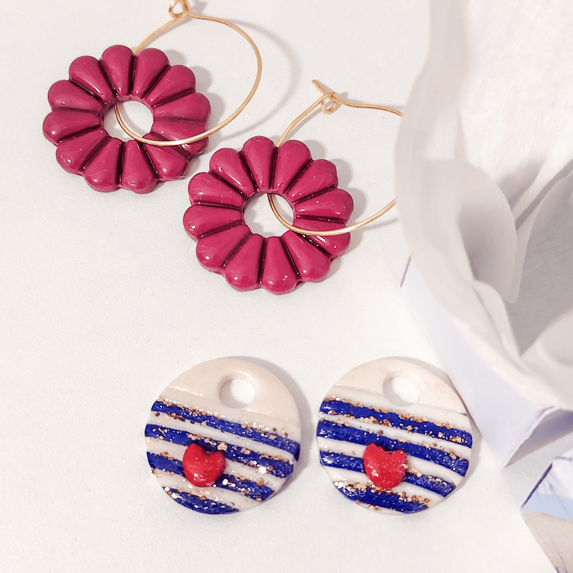 pampille en polymère interchangeable en gros plan