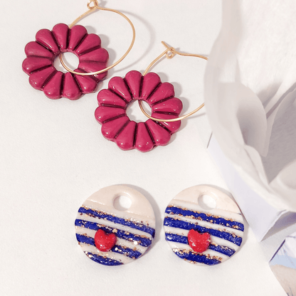 pampille en polymère interchangeable en gros plan