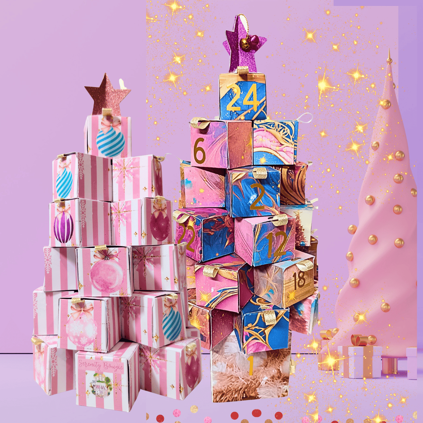 calendrier de l'avent bougie parfume sapin 3d serenity bougie