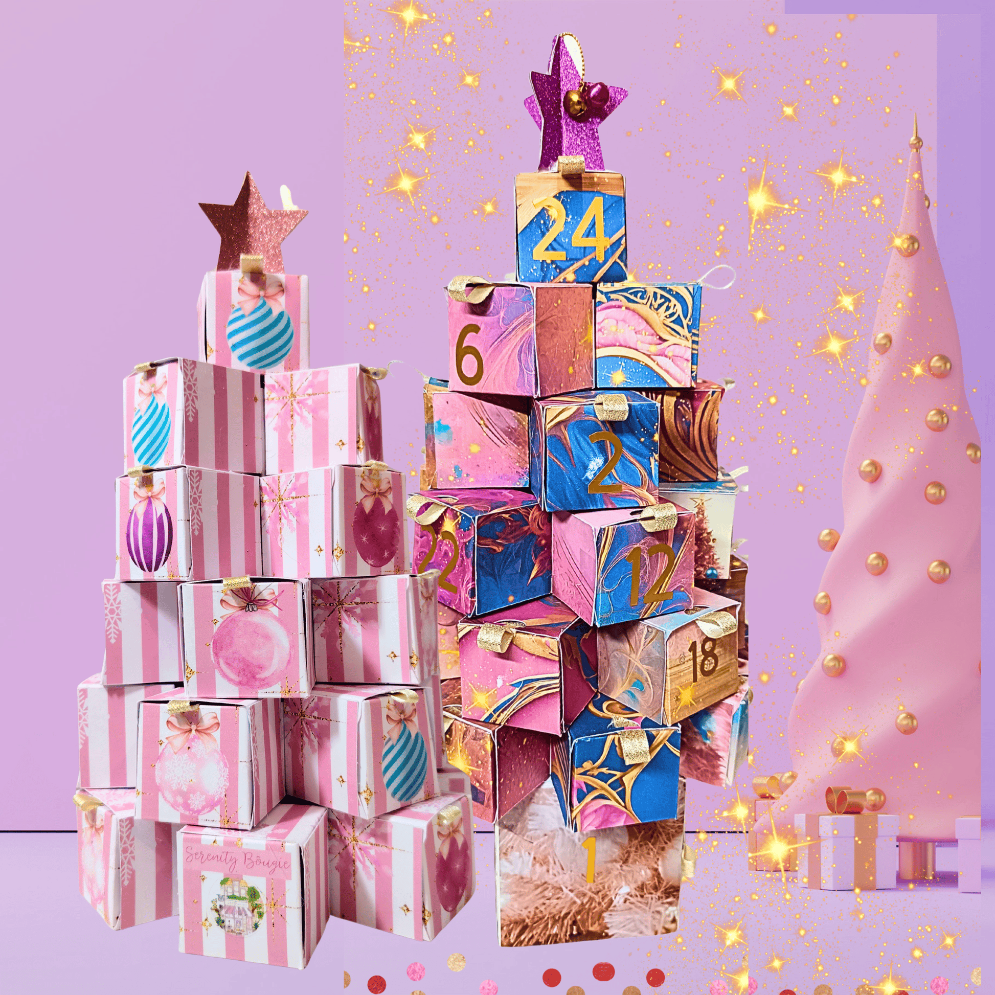 calendrier de l'avent bougie parfume sapin 3d serenity bougie