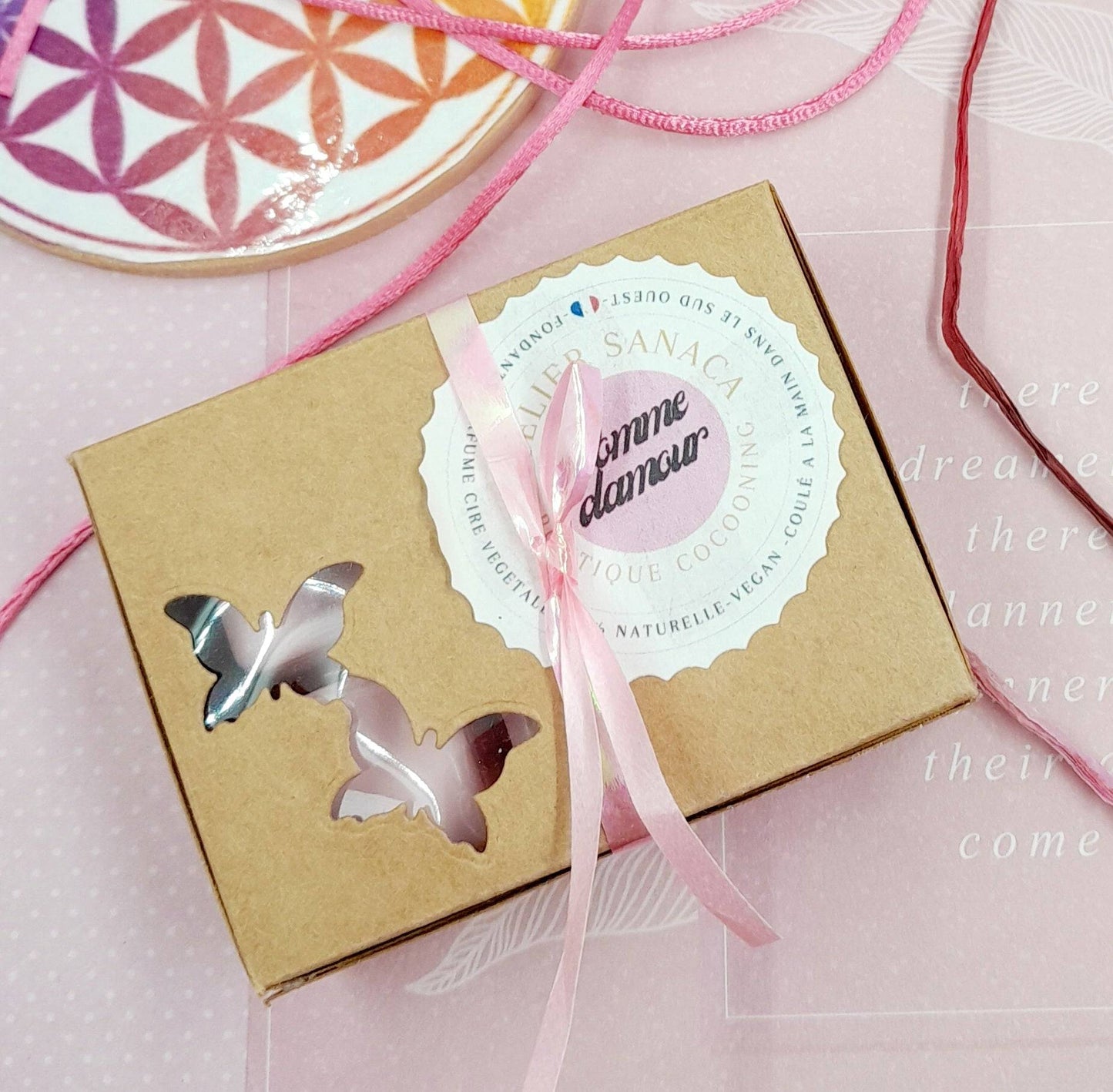 Tableta de 6 Fondant perfumado POMME D'AMOUR - Aroma de Grasse - Cera vegetal natural - Vegano Eco-responsable