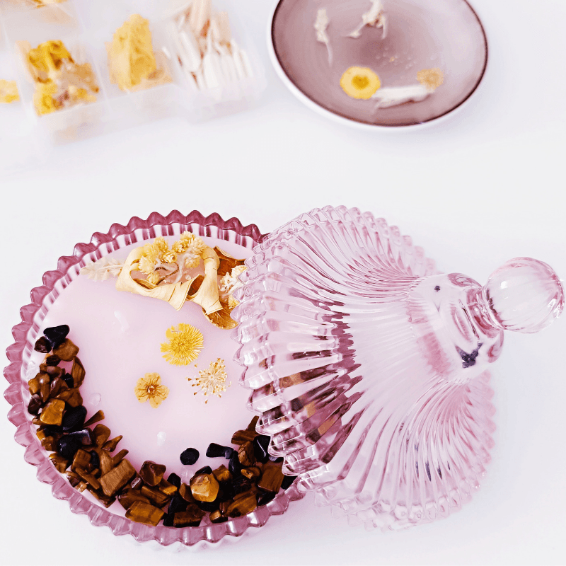 Bougie parfumée artisanal Rituel Energétique LA PROTECTRICE  OEIL DE TIGRE naturelle - Collection Sorcière Moderne
