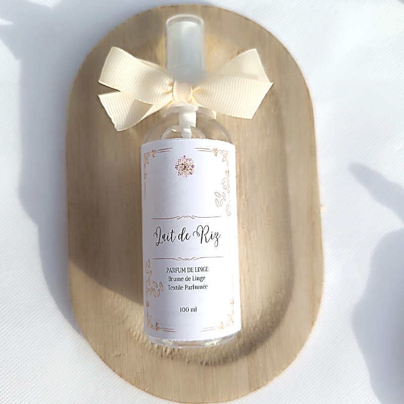 Parfum de Linge LAIT DE RIZ - Brume de linge artisanale naturelle