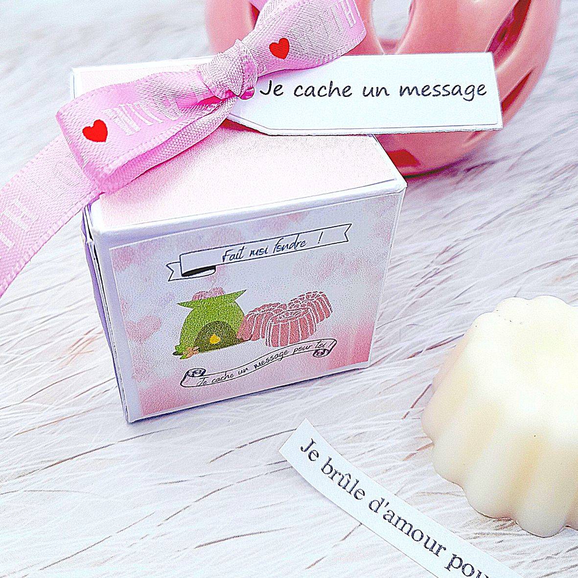 Fondant parfumé avec message caché - galet de cire artisanal naturel - Serenity Bougies